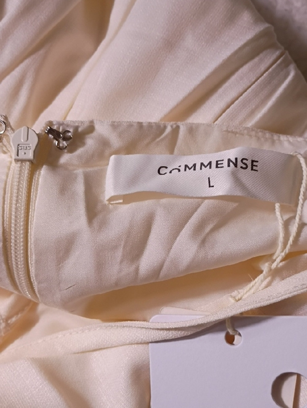 Commense Cream Maxi Dress with Pink Floral Hem - Picture 8 of 9
